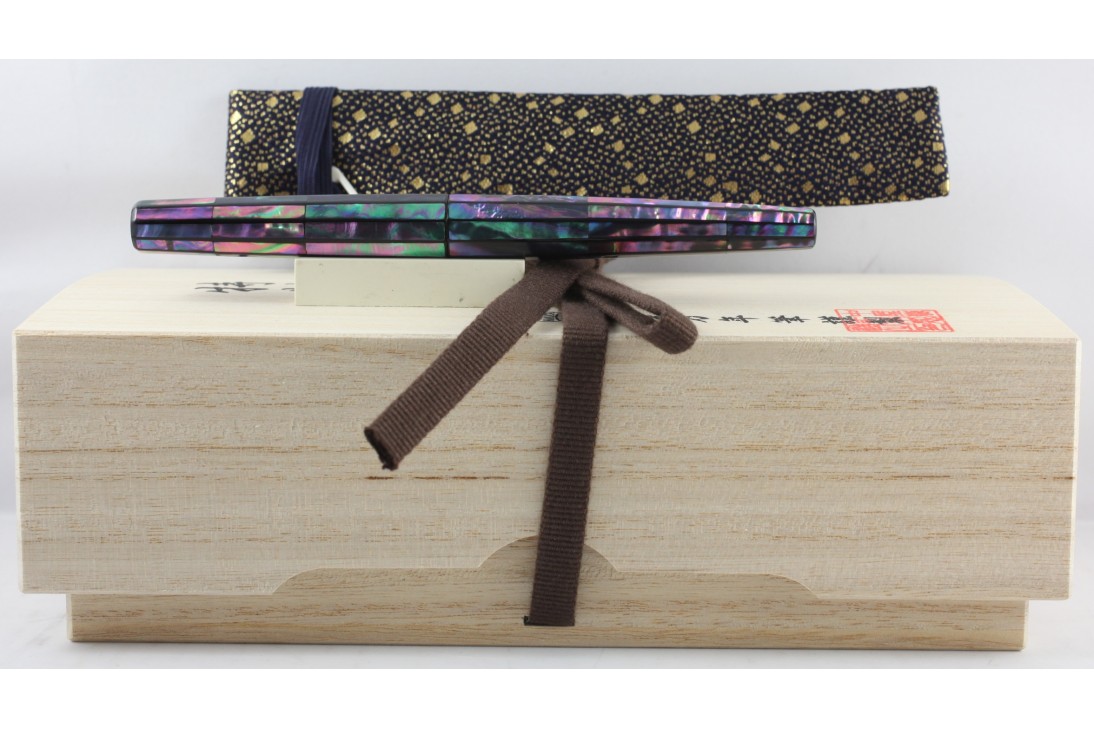 Nakaya Decapod Cigar Raden Ao-Gai (Blue Shell) Bari Fountain Pen