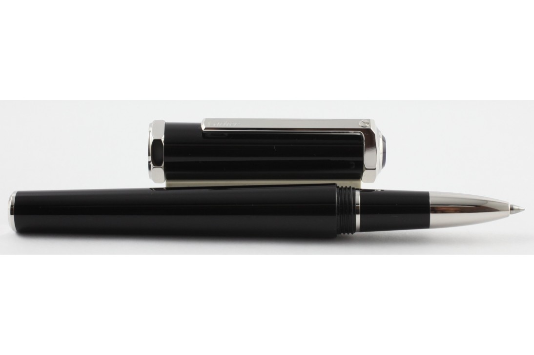 Cartier OP000156 Santos-Dumont Black Composite Palladium Finish Roller Ball Pen