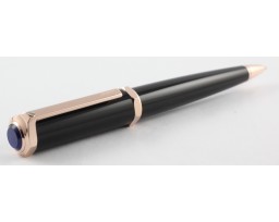 Cartier OP000157 Santos-Dumont Black Composite Pink Gold Trim Ball Pen