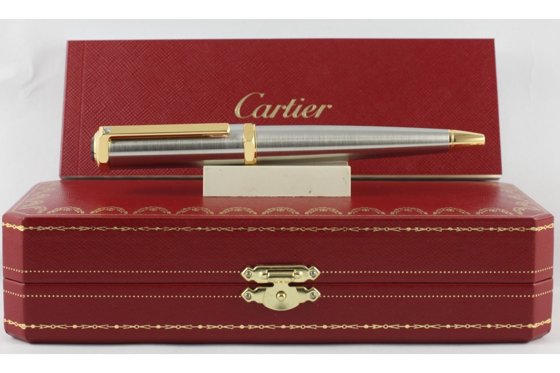 Cartier OP000055 Santos-Dumont Metal Body Gold Trim Ball Pen