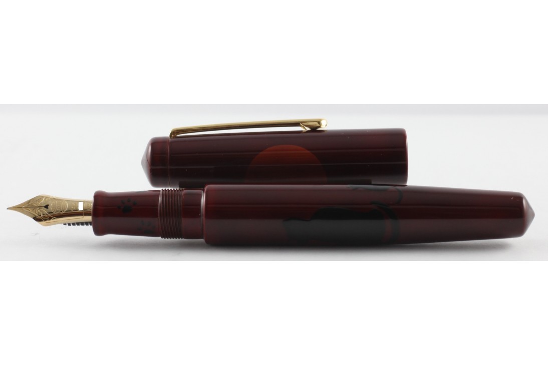Nakaya Piccolo Long Writer A Enjoying the Moon Cat Fountain Pen