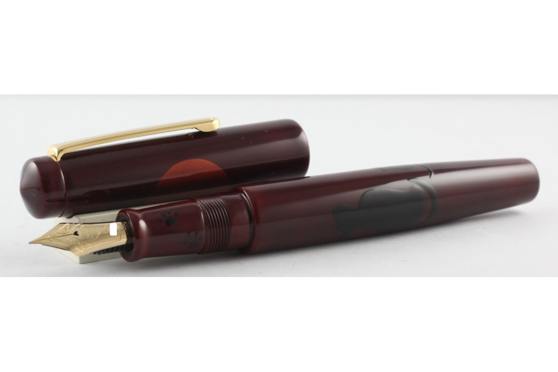 Nakaya Piccolo Long Writer A Enjoying the Moon Cat Fountain Pen
