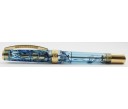 Visconti Limited Edition Manhattan Ice Blue Demonstrator Gold Trim Fountain Pen