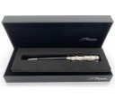 ST Dupont Line D Fire Lines  Black Lacquer Palladium Ball Pen