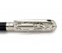 ST Dupont Line D Fire Lines  Black Lacquer Palladium Ball Pen