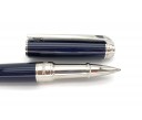 ST Dupont Line D Medium Guilloche Under Blue Lacquer Roller Ball Pen