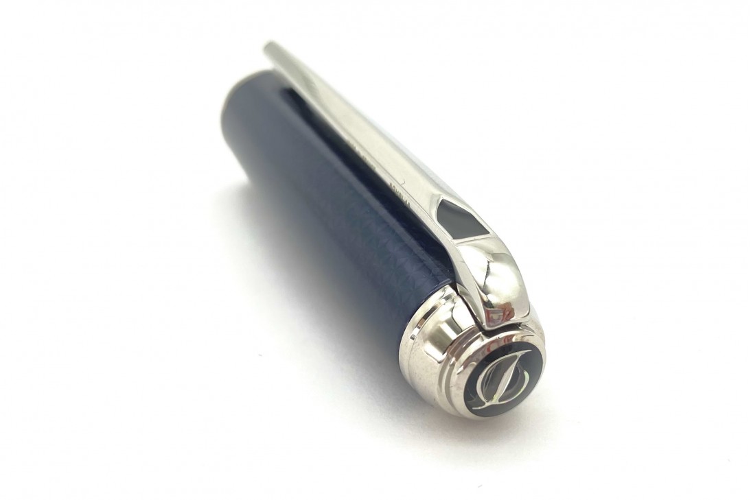 ST Dupont Line D Medium Guilloche Under Blue Lacquer Roller Ball Pen