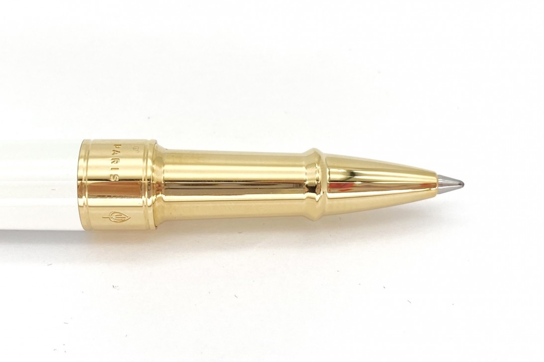ST Dupont Line D Pearly White-Yellow Gold Roller Ball Pen