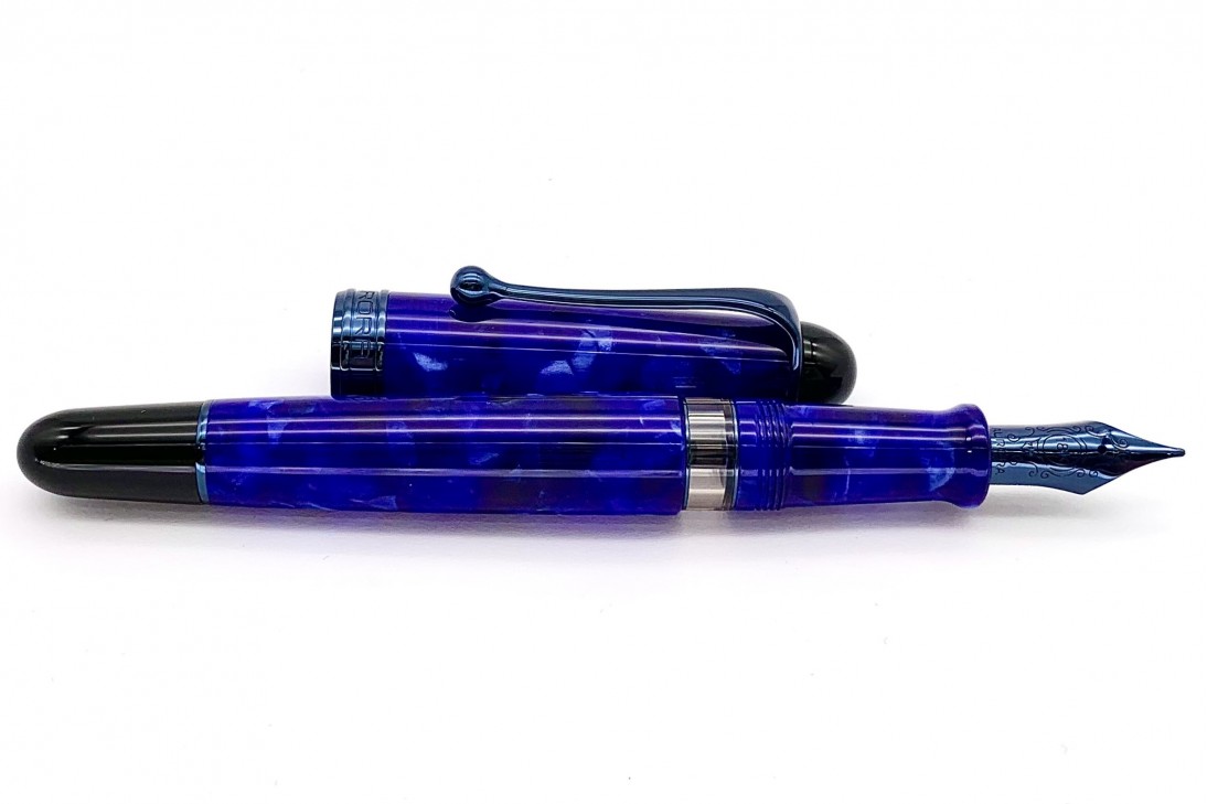 Aurora Limited Edition 88 Terra (Earth) Anodized Blue Trim and Nib Fountain Pen