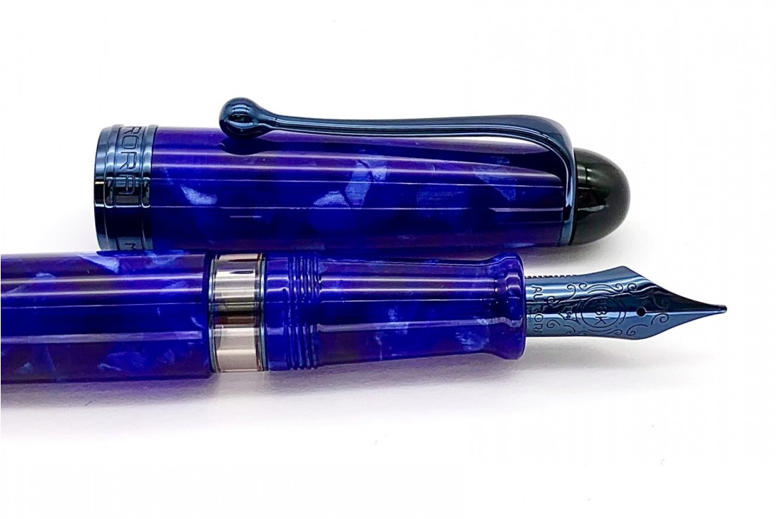 Aurora Limited Edition 88 Terra (Earth) Anodized Blue Trim and Nib Fountain Pen