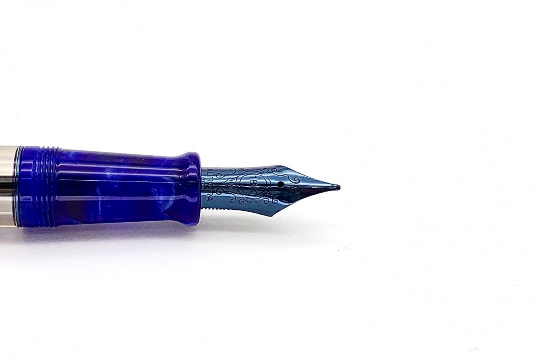 Aurora Limited Edition 88 Terra (Earth) Anodized Blue Trim and Nib Fountain Pen