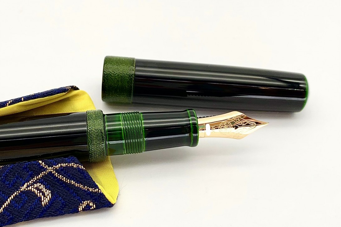 Nakaya Piccolo Long Midori-Tamenuri String-Rolled Model Fountain Pen