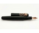 Nakaya Piccolo Long Writer Kuro-Roiro String-Rolled Model Fountain Pen with Pinkgold Spider Stopper