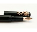 Nakaya Piccolo Long Writer Kuro-Roiro String-Rolled Model Fountain Pen with Pinkgold Spider Stopper