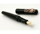 Nakaya Piccolo Long Writer Kuro-Roiro String-Rolled Model Fountain Pen with Pinkgold Spider Stopper