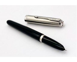 Parker 51 Black Chrome Trim Fountain Pen (Steel Nib)