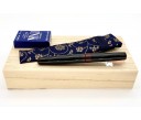 Nakaya Piccolo Long Cigar Kuro-Tamenuri String-Rolled Model Fountain Pen