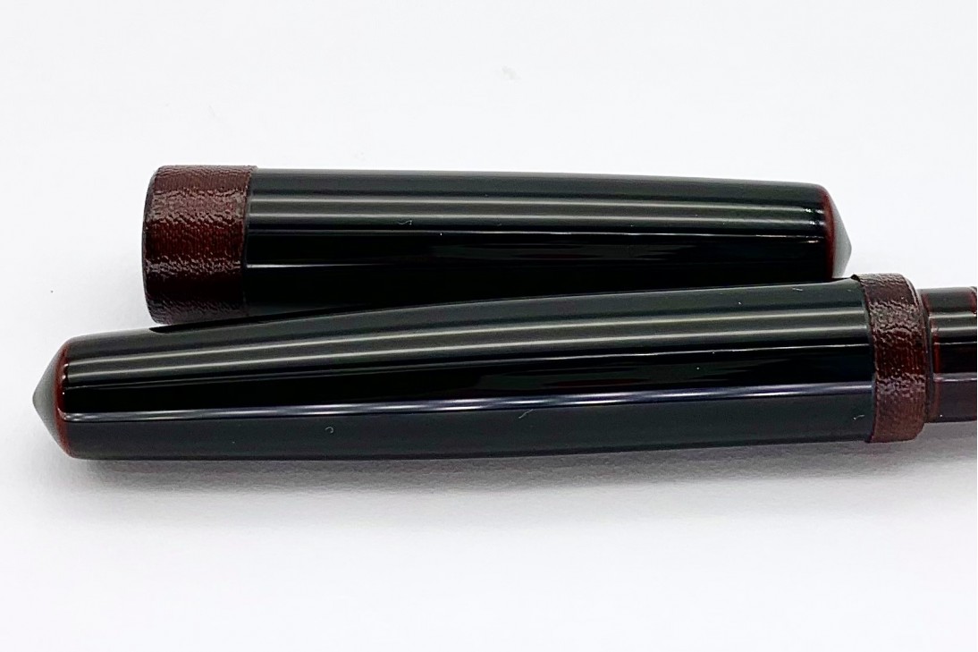 Nakaya Piccolo Long Cigar Kuro-Tamenuri String-Rolled Model Fountain Pen