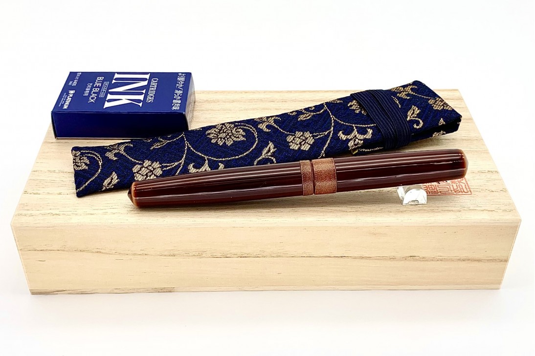 Nakaya Piccolo Long Cigar Toki-Tamenuri String-Rolled Model Fountain Pen