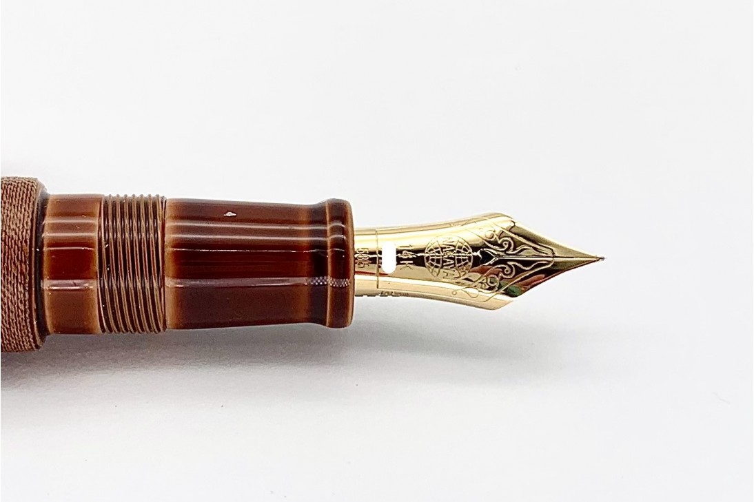 Nakaya Piccolo Long Cigar Toki-Tamenuri String-Rolled Model Fountain Pen