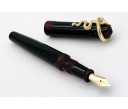 Nakaya Piccolo Long Writer Kuro-Tamenuri String-Rolled Model Fountain Pen with Snake Stopper