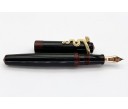 Nakaya Piccolo Long Writer Kuro-Tamenuri String-Rolled Model Fountain Pen with Snake Stopper