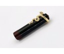 Nakaya Piccolo Long Writer Kuro-Tamenuri String-Rolled Model Fountain Pen with Snake Stopper