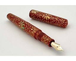 Nakaya Piccolo Long Cigar Chinkin Palmet Shu Coloured Powders (Colorful Lines 2) Fountain Pen