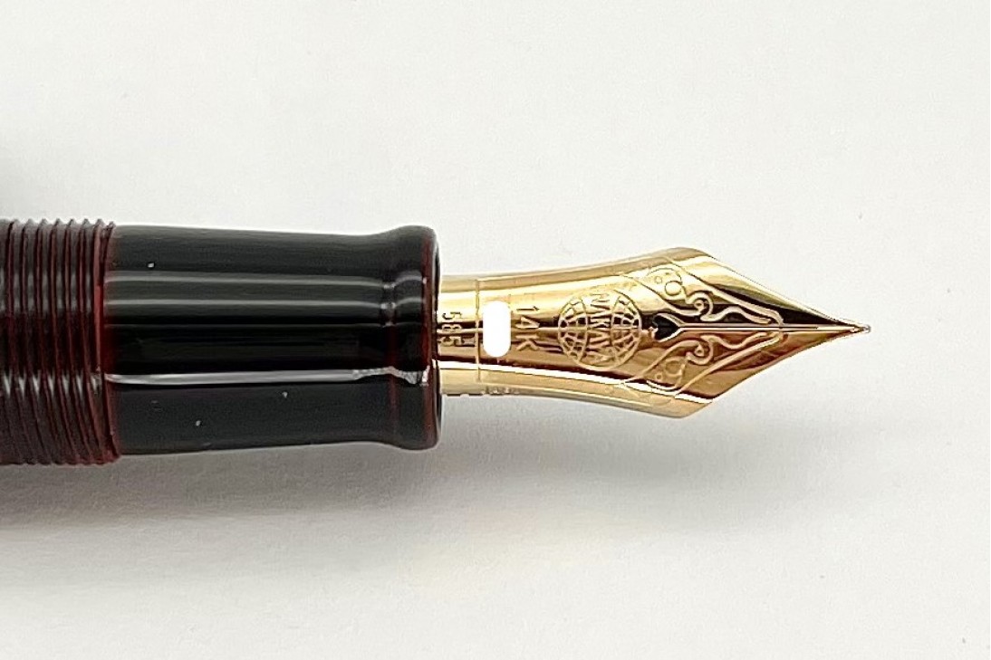Nakaya Piccolo Long Writer Kuro-Tamenuri Fountain Pen with Silver Small Sword Stopper