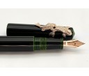 Nakaya Piccolo Long Writer Midori-Tamenuri Fountain Pen with Pink Gold Carp (Koi) Stopper