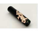 Nakaya Piccolo Long Writer Midori-Tamenuri Fountain Pen with Pink Gold Carp (Koi) Stopper