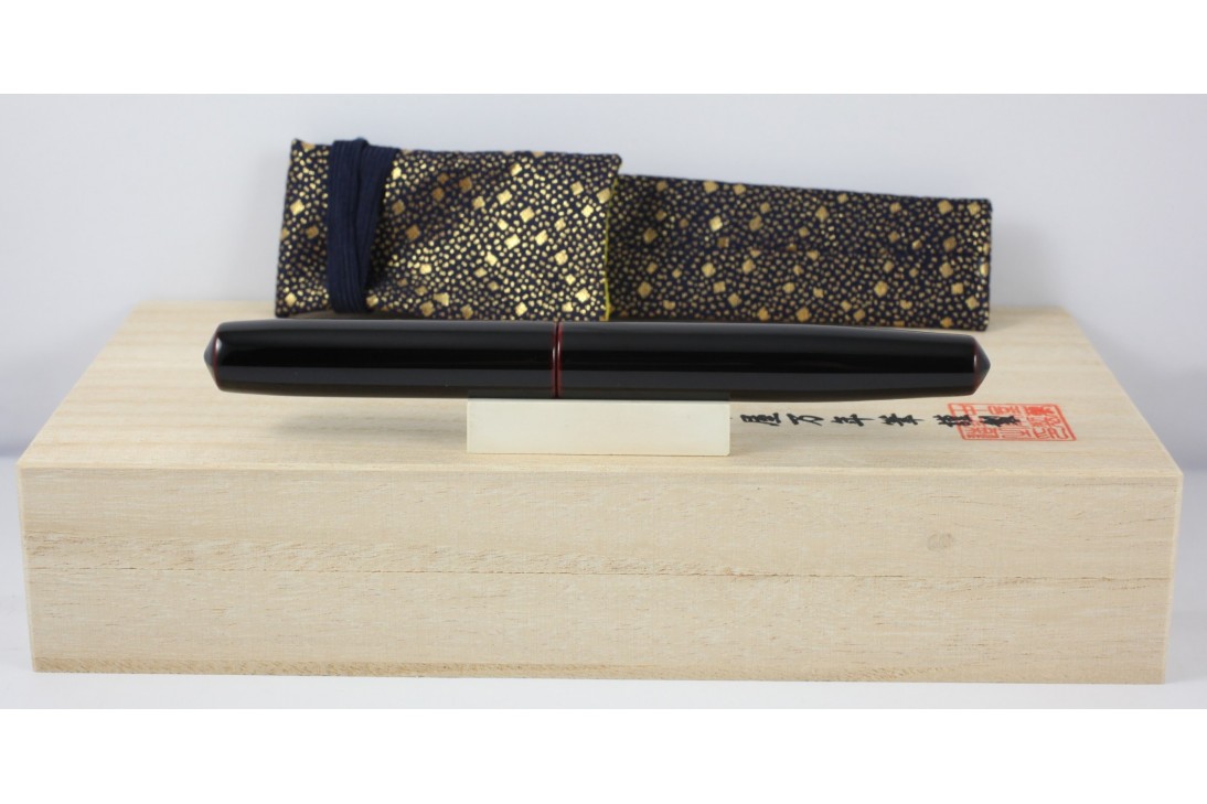 NAKAYA PICCOLO LONG KURO TAMENURI LOTUS FLOWER FOUNTAIN PEN