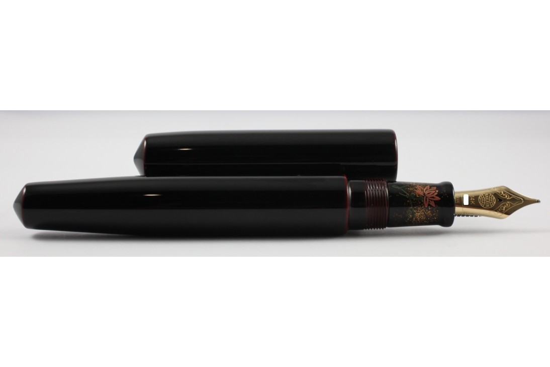 NAKAYA PICCOLO LONG KURO TAMENURI LOTUS FLOWER FOUNTAIN PEN