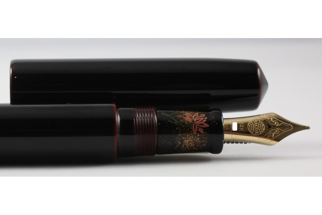 NAKAYA PICCOLO LONG KURO TAMENURI LOTUS FLOWER FOUNTAIN PEN