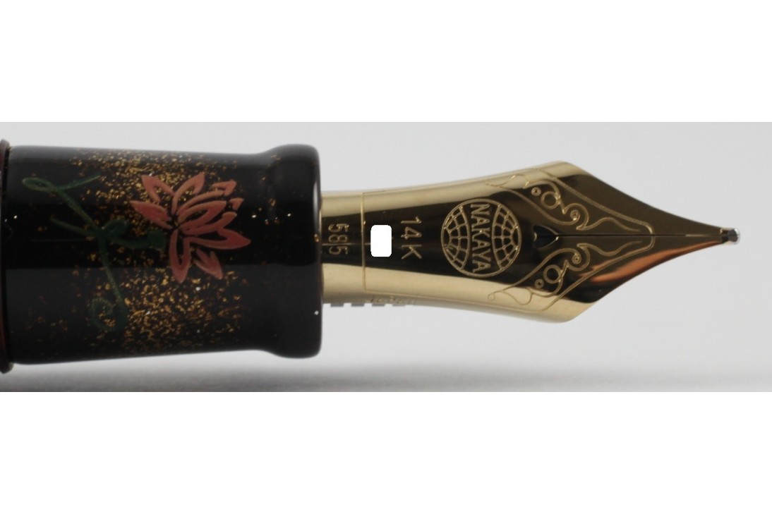 NAKAYA PICCOLO LONG KURO TAMENURI LOTUS FLOWER FOUNTAIN PEN